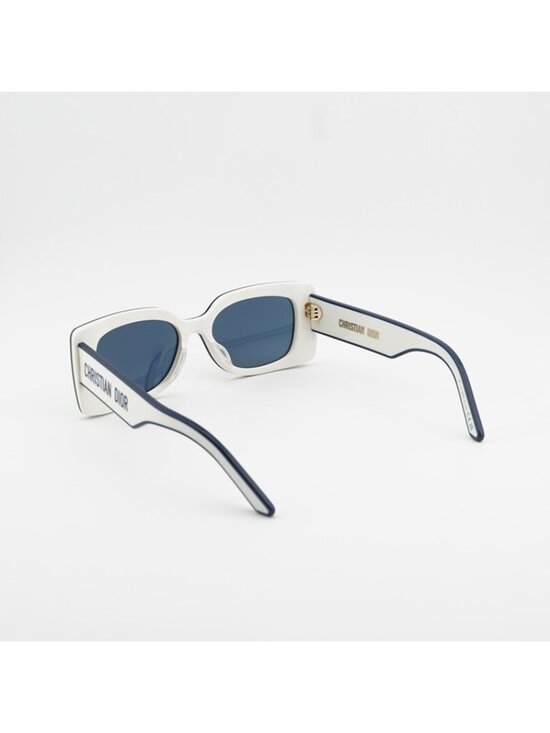 Dior DIORPACIFIC S1U 95B0 Sunglasses Ivory Rectangle Frame, Blue Lenses main image 9